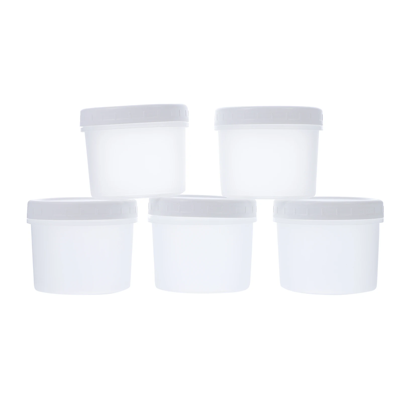 

5 Pcs Ice Cream Boxes Yogurt Cups Freezer Containers Plastic Dessert PP Stackable LeakProof Home Kitchen