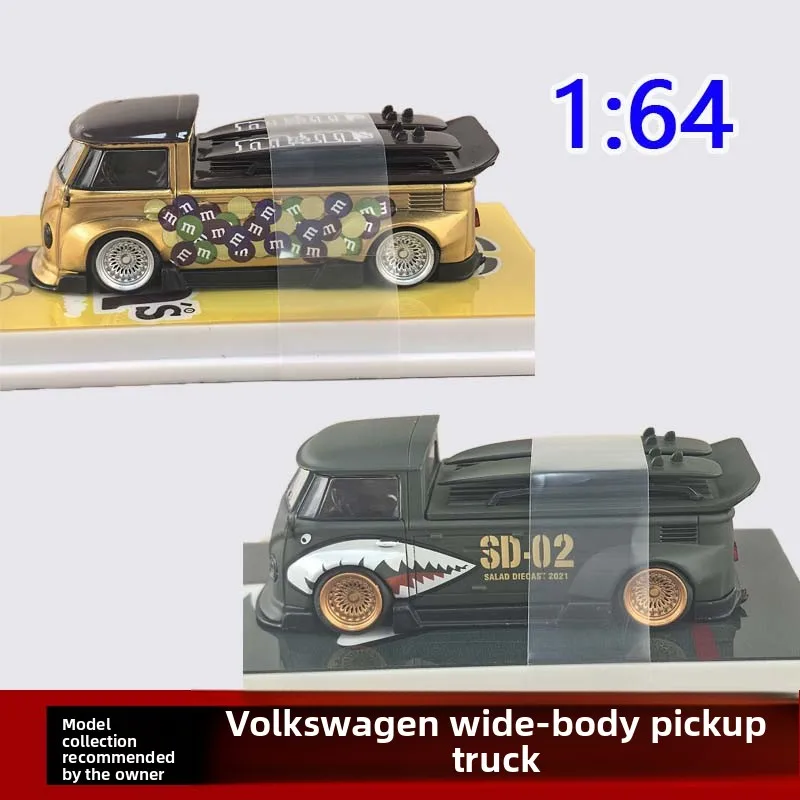 

Литой под давлением масштаб 1:64 Volkswagen VW T1 Van Пикап Kombi, широкий корпус, модель автомобиля из сплава, Коллекционная игрушка, сувенирный дисплей, орнамент