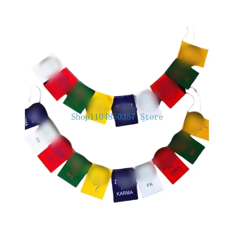 652F Ethnic Styles Cloth Small Buddhist Banners for Outdoor Indoor Decorating