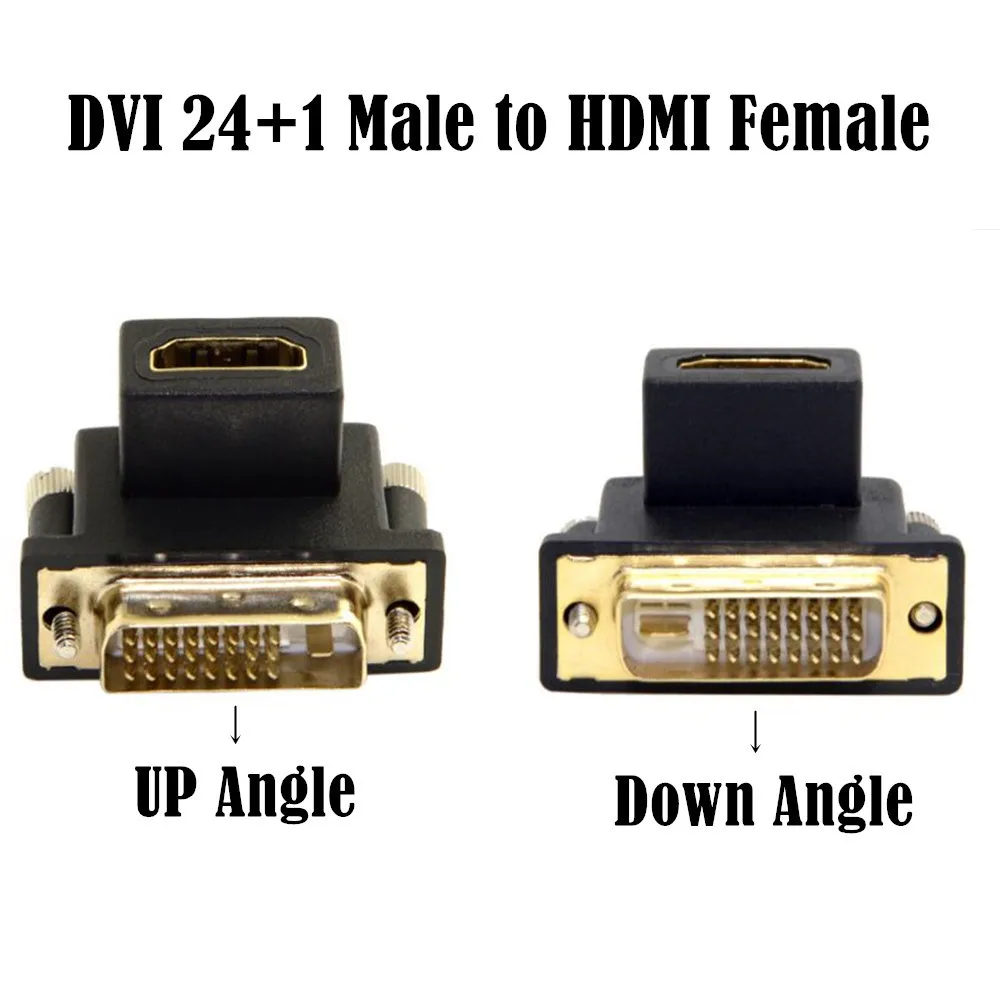 

90 Degree Up and Down Elbow HDMI Female to DVI Male 90 Degree Adapter Notebook Desktop Graphics Card