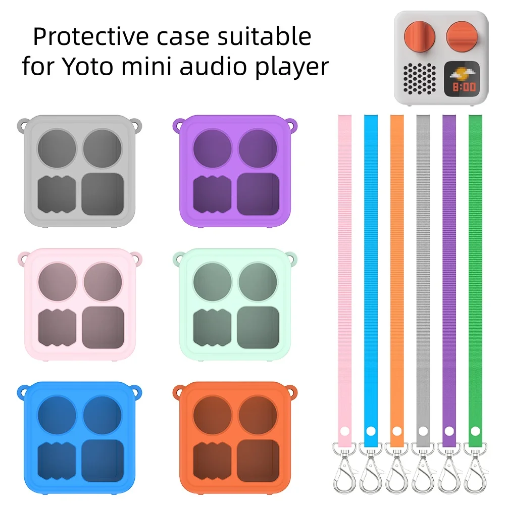 

Suitable For Mini Audio Player Protective Cover Dustproof Silicone Protective Cover Hanging Rope Protective Accessories