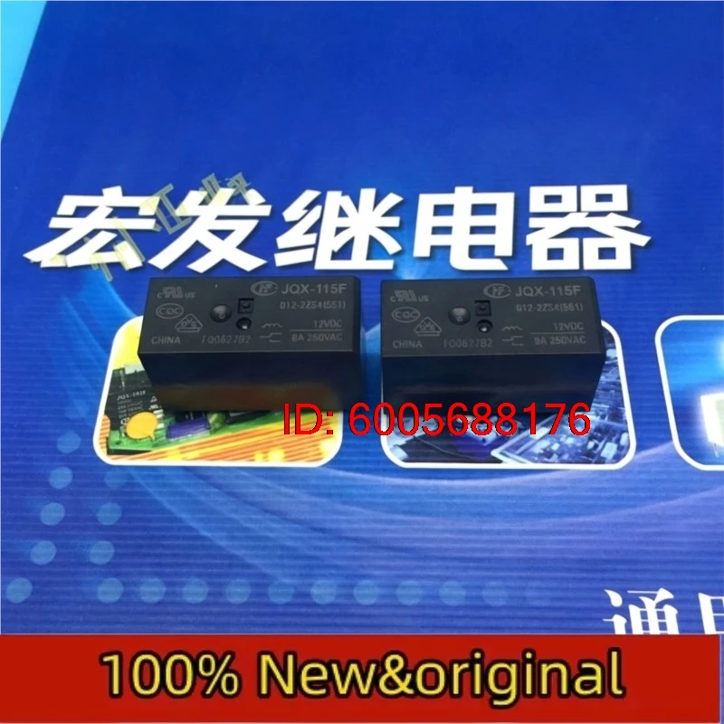10PCS HF115F-012-2ZS4 12VDC two group conversion 8-pin 8A250VAC Hongfa relay JQX-115F Original & Brand New