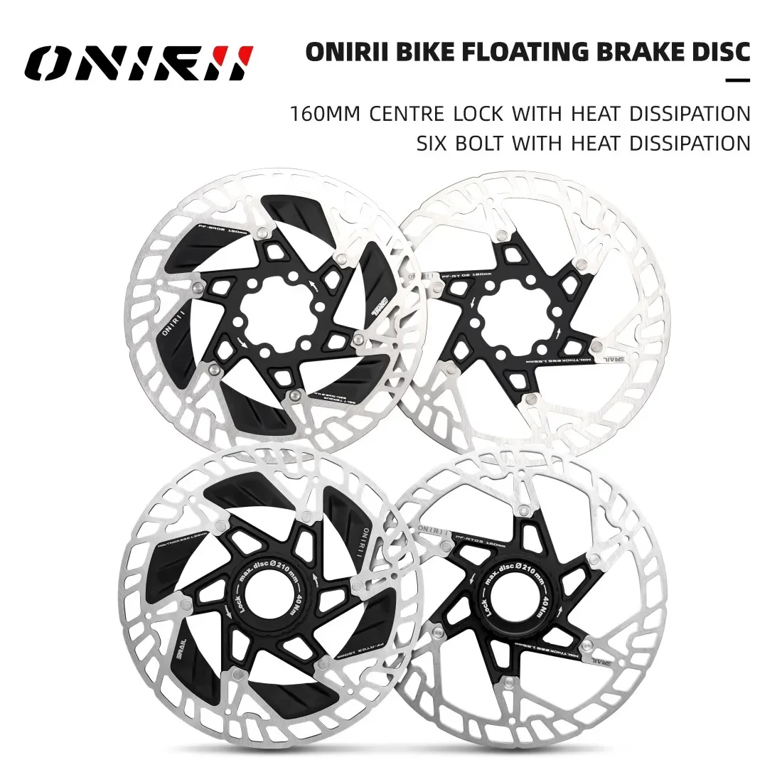 ONIRII Thermal Disc Brake Rotor Center Lock 6 Bolt Floating Ultra Light 160mm Stainless Steel Alu for Mountain Road Bike MTB New