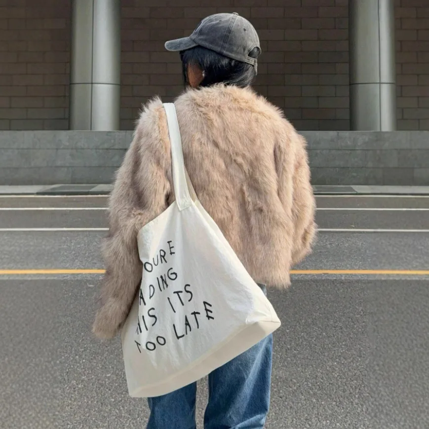 เสื้อแจ็คเก็ตขนเฟอร์เทียมสำหรับผู้หญิง KIDCRKJ รุ่น Winter พร้อมปกผ้าพันคอแบบสั้น เสื้อโค้ทขนเฟอร์เทียมไล่เฉดสีสำหรับผู้หญิง