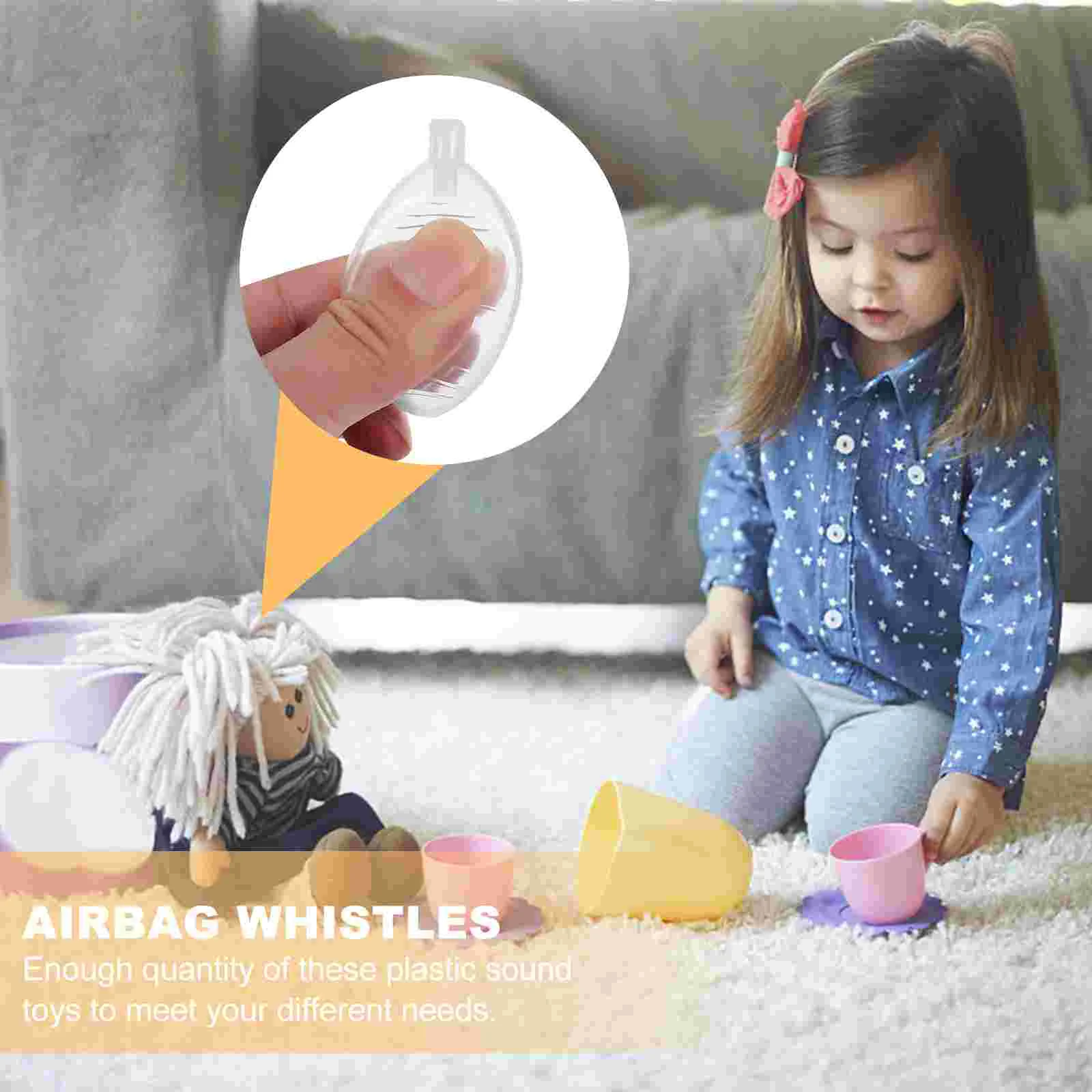 30 Pcs Toy Clothing Accessories Children's Toys Squeaky Whistles Airbag Caller Shoe Plastic Baby