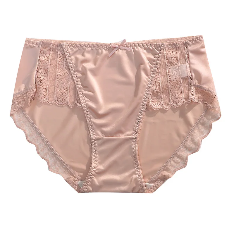 High-End Vrouwen Slipje Satijn Traceless Ijs Zijde Huidverzorging Lichtgewicht Ademende Sexy Mid Taille Ondergoed Vrouwelijke Lingerie