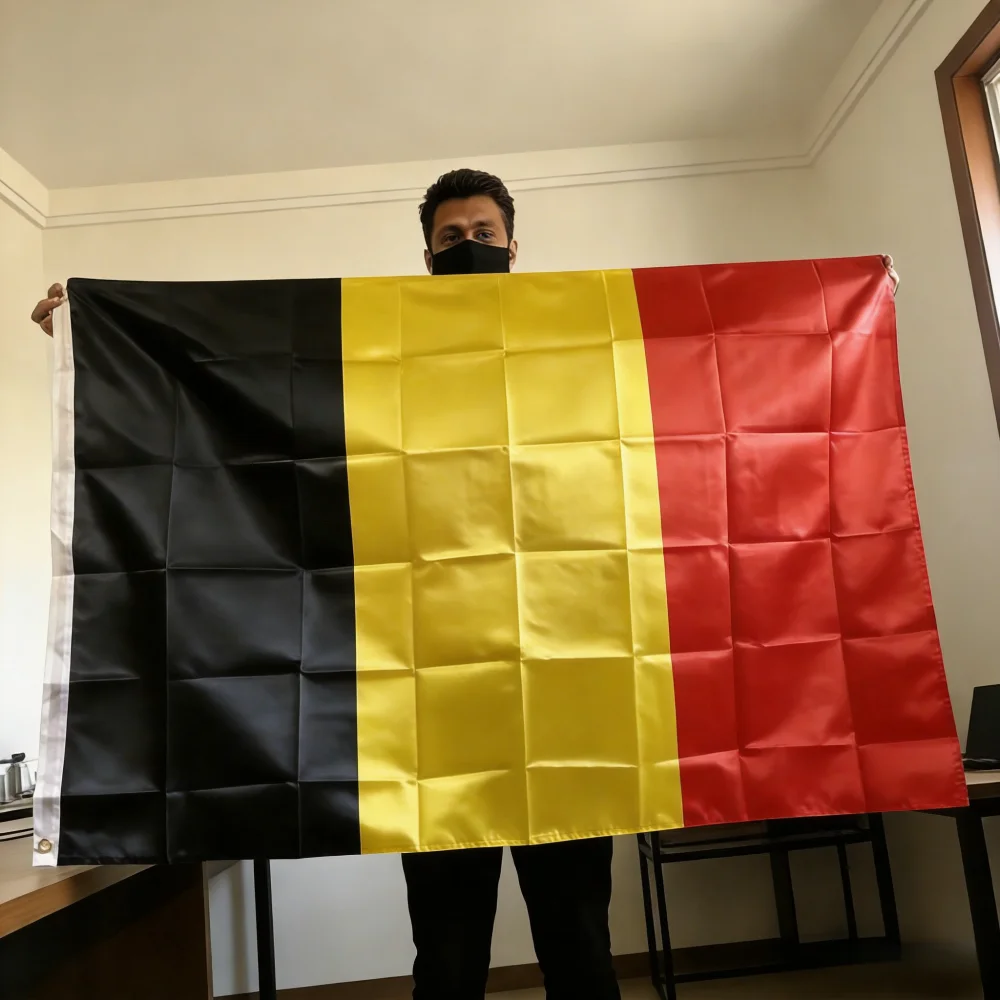 Belgium Flag 150x90cm Large 3x5 FT Belgian National Flag Polyester Double Stitched Outdoor Indoor Decoration