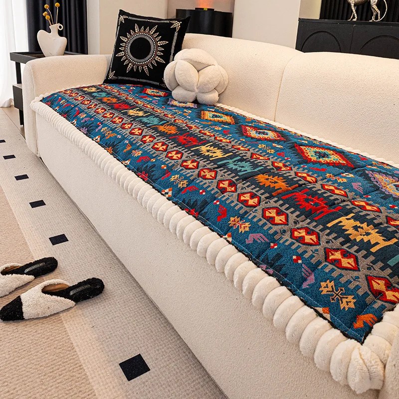 Sofa Cushion Thickened Bohemian Wind Non-slip in Autumn and Winter New Simple and Advanced Ethnic Wind Seat Cushion