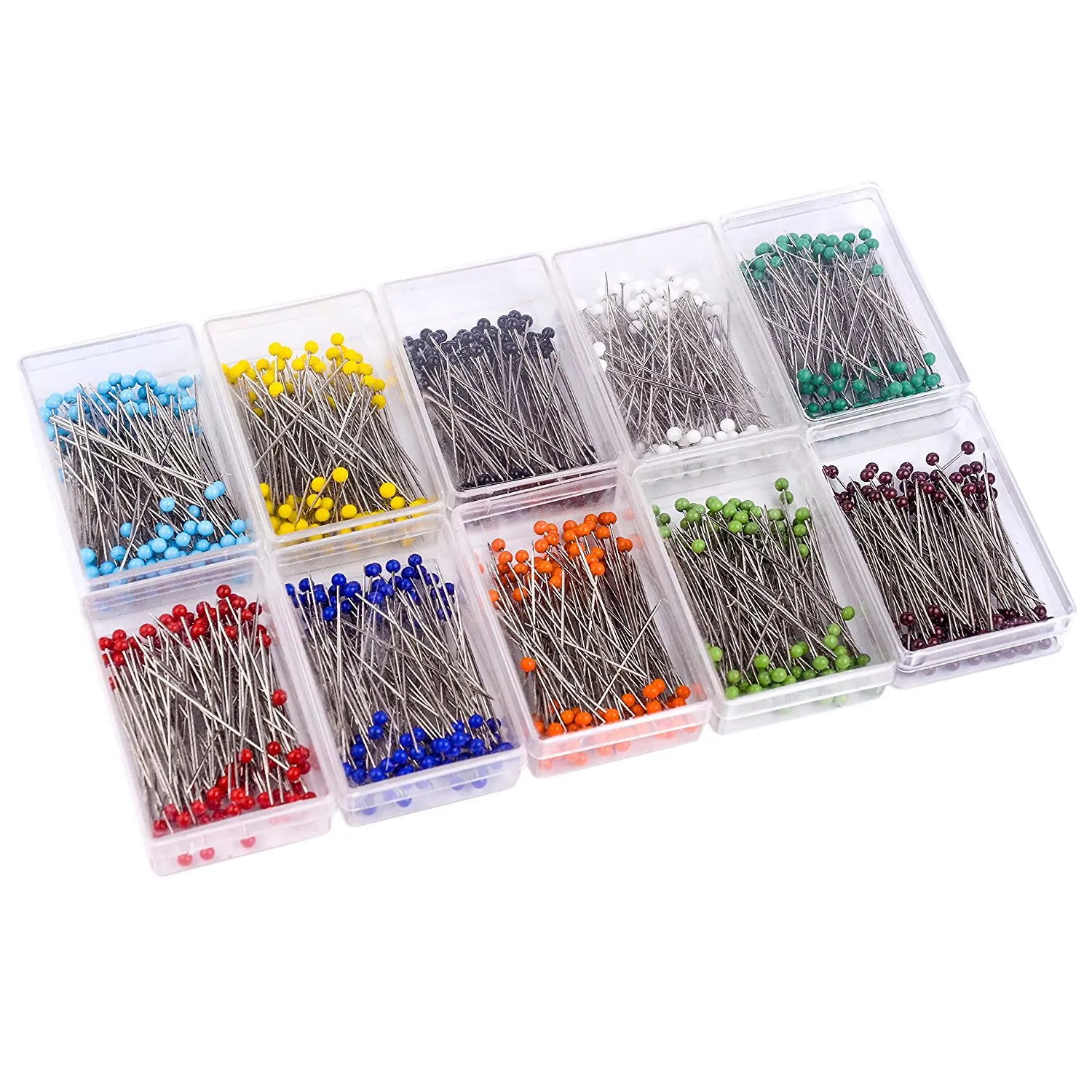 100Pcs/box Sewing Pins Multicolor Head Pins 38MM Glass Ball Head Pins For DIY Craft Sewing Dressmaker Jewelry Decoration