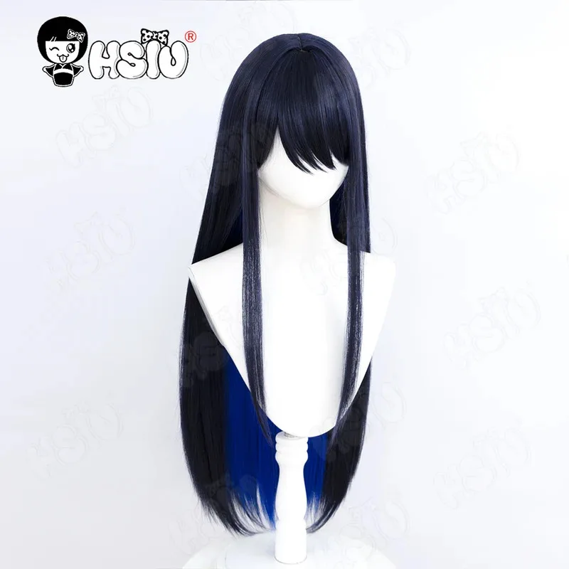 Jomae Saori Cosplay Wig HSIU 80cm Black Blue Mixed Blue Long Hair Synthetic Wig Game Blue Archive Jomae Saori Cosplay Wig