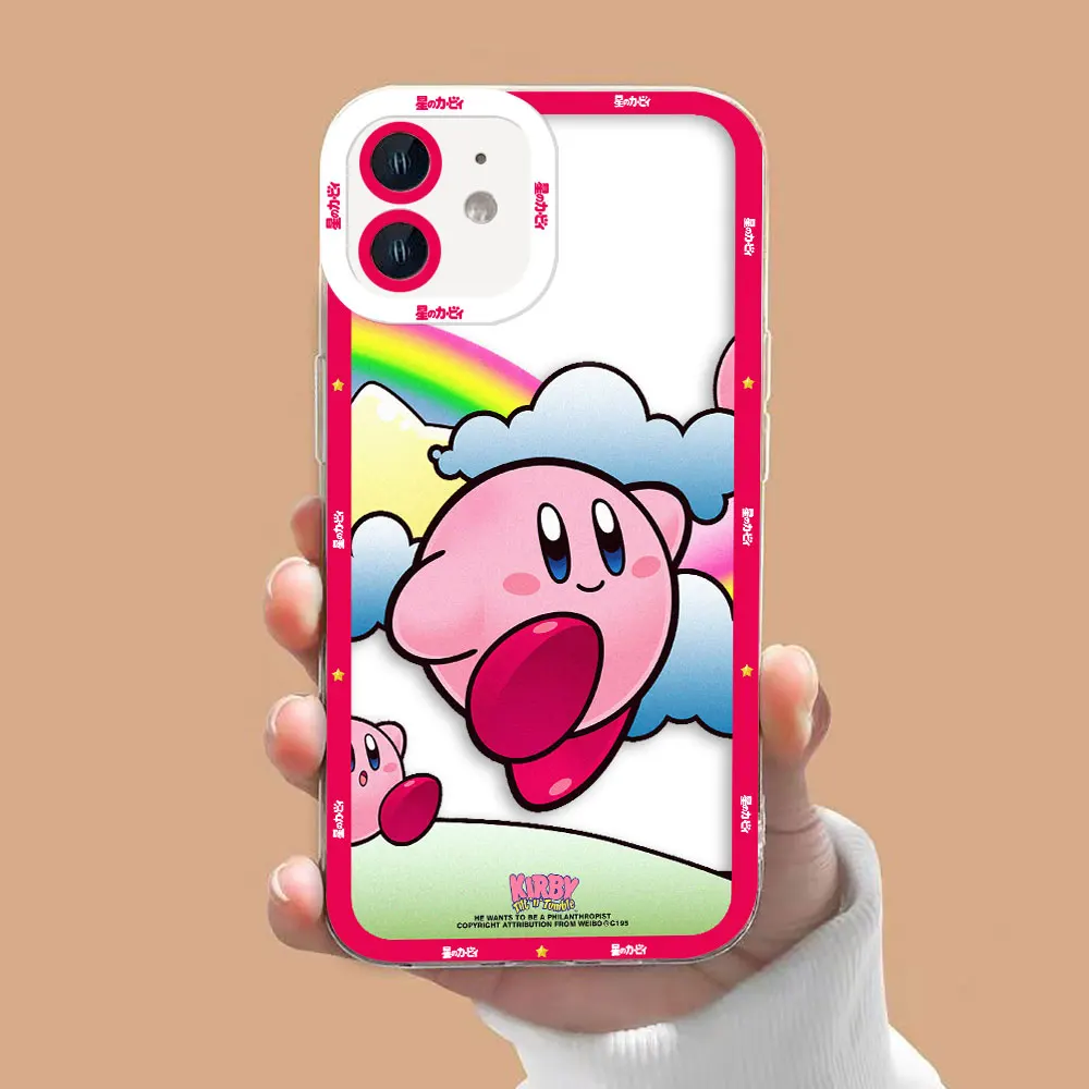 Etui na telefon z motywem kreskówkowym, uroczym Kirby, przezroczyste, do OPPO A98 A94 A92 A79 A78 A74 A60 A58 A57 A55 A54 A53 A17 A16 A15 A9 A5 A3 A5X