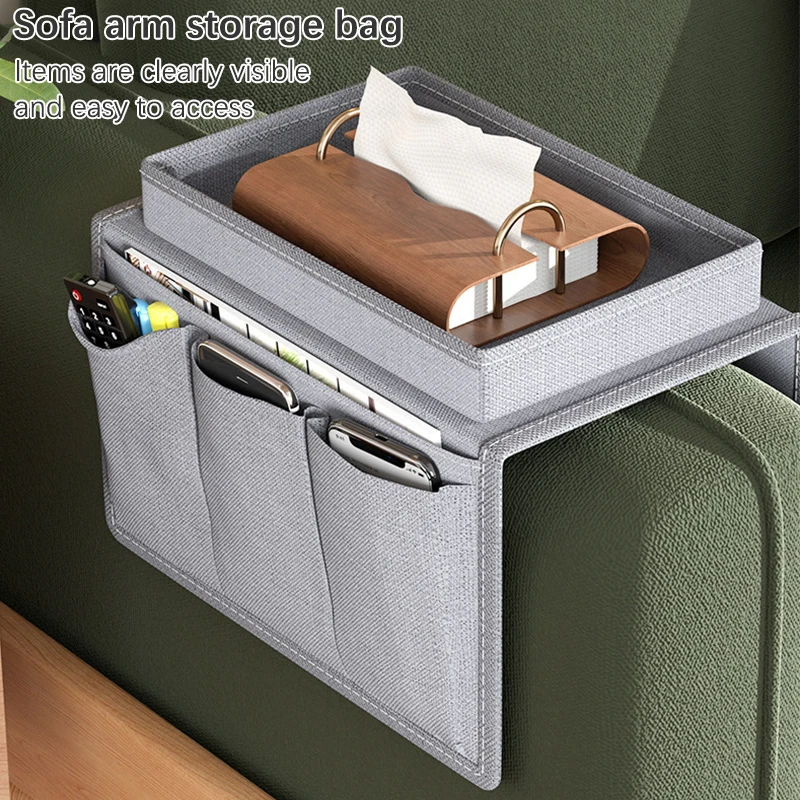 Household Sofa Storage Bag Living Room Sofa Armrest Organizer For TV Remote Control Cellphone Hanging Coffee Cup Tissue Storage