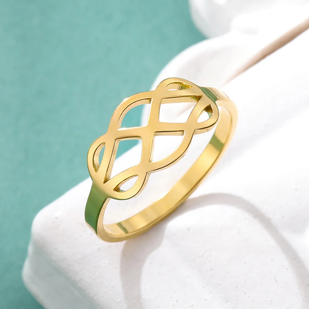 Dawapara Trinity Celtics Knotenring, irisches Liebesherz, Freundschaftsversprechen, Verlobungsring, Ehering aus Edelstahl – Detail 27