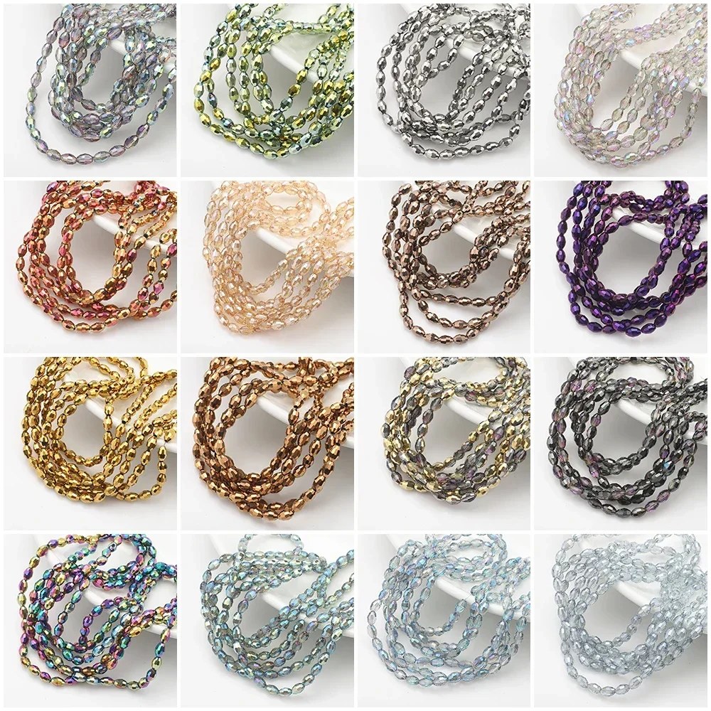 70 unids/lote 6X8MM granos de cristal cuentas facetadas ovaladas sueltas DIY hacer joyería pendientes collar pulseras accesorios de ropa