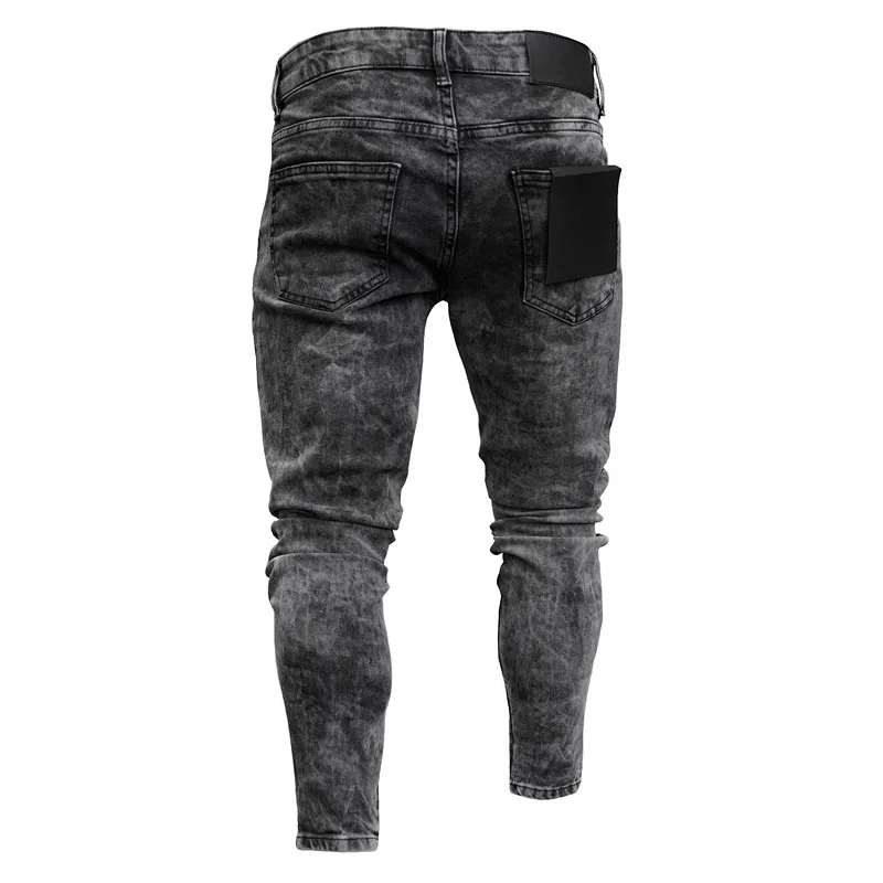 Men's Skinny Stretch Ripped Jeans Male Slim Fit Denim Trousers New Black Casual Jeans Men Fashion Streetwear 2022 hot Sale