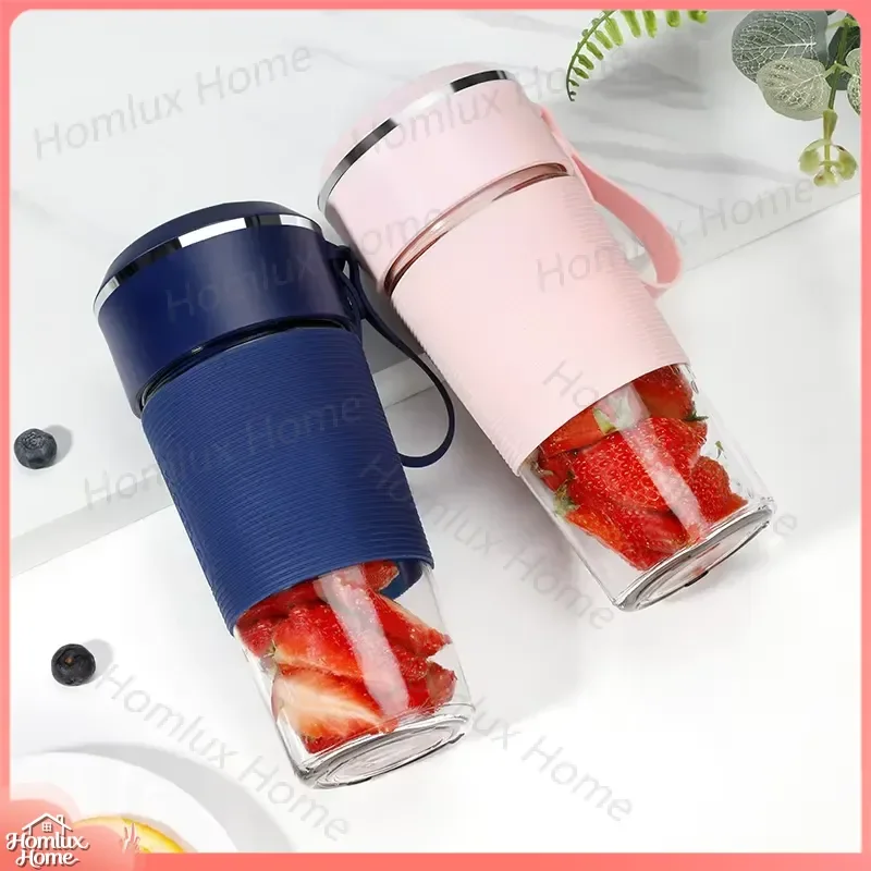 Portable Juicer Blender USB Rechargeable Mini Fruit Mixer Stainless Steel Blades Food Grade Plastic Household Kitchen