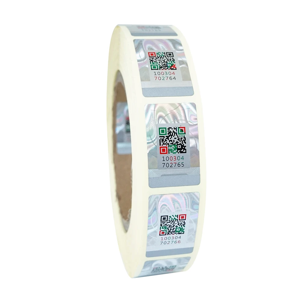 QR Code Security Sticker Peel Off Destruction Hologram Label Self-adhesive Roll 1000 Units 22x35mm Anti-counterfeiting Tags