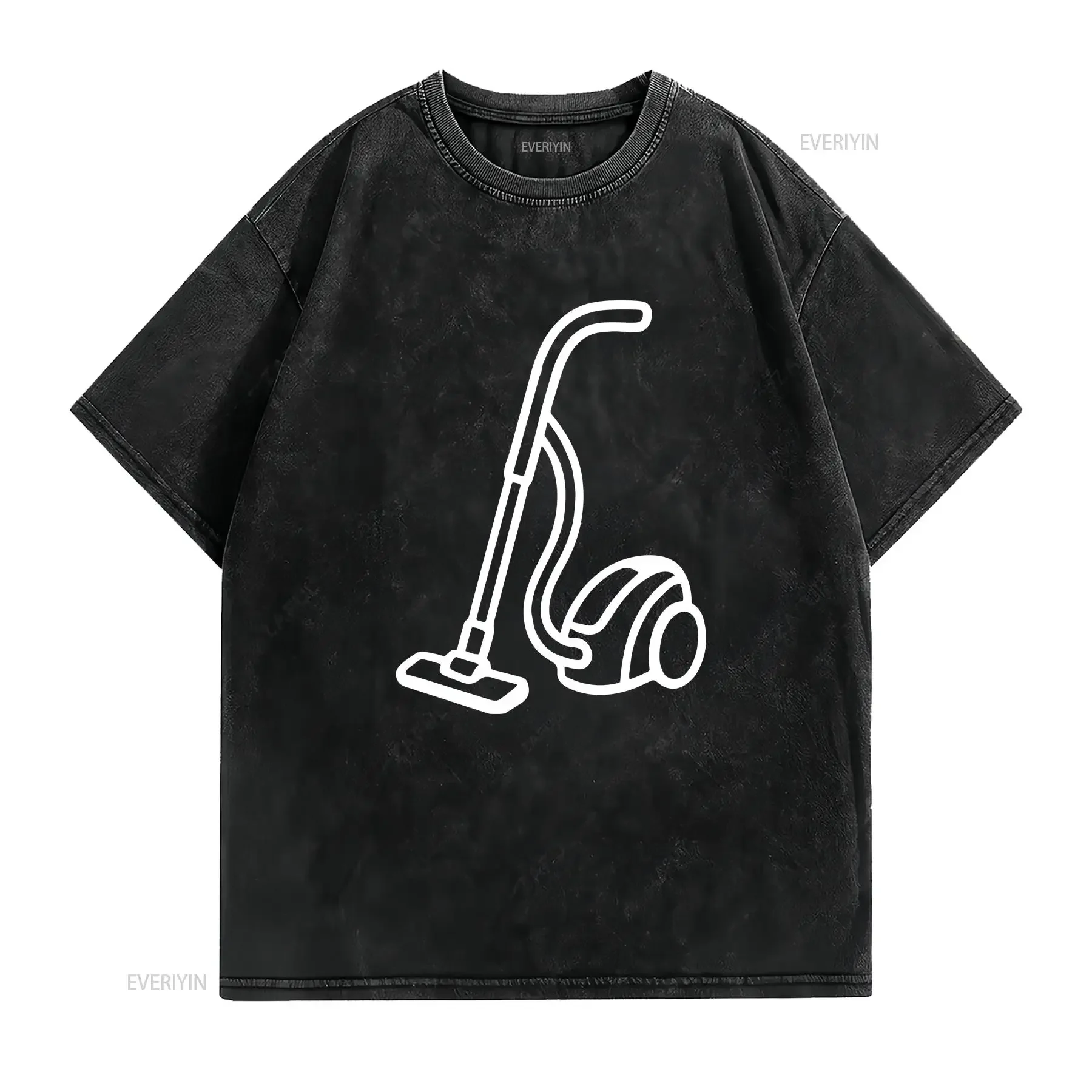 'Compact Vacuum Cleaner' T Shirt 100 Cotton S XXL TA056669 vintage Washed Top For Everyday Wear Casual Breathable Slightly