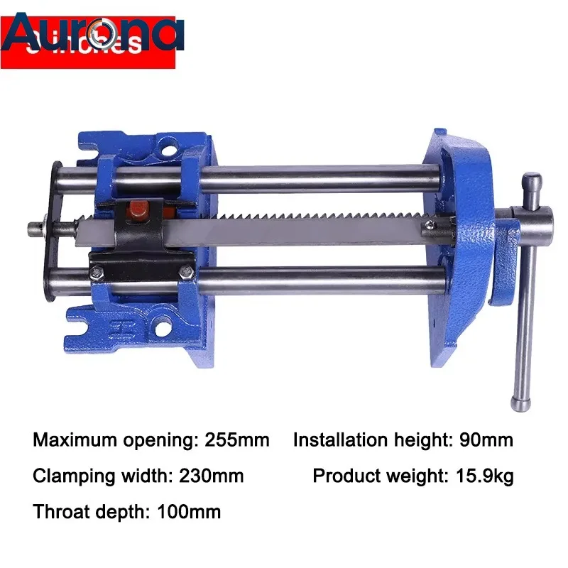 【Smart】9 Inch Carbon Steel Woodworking Bench Vise, Quick Release Steel Handle Worktable Clamping Tool