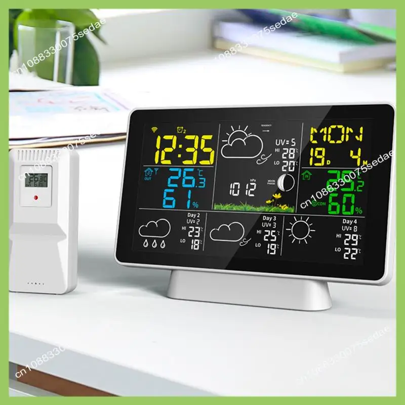 Y19A LCD Weather Station Wireless Digital Thermometer Indoor/Outdoor Thermome Hygrometer With Wireless Outdoorsensor EU Plug Dur