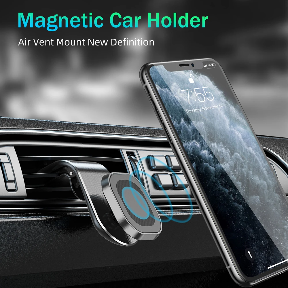 

AMORUS Air Outlet Magnetic Phone Holder 360 Degree Rotating Car Phone Mount for 3.5-7 inch Mobile Phones