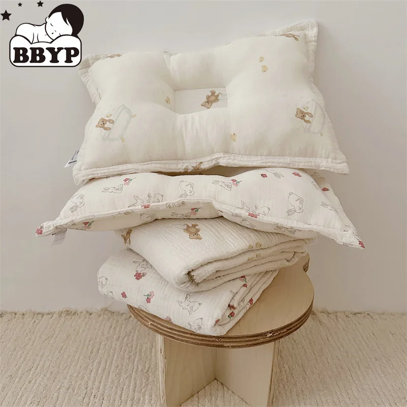新生児用コットンブランケット4層消毒ベッドカバー寝具アクセサリーフローラルプリント