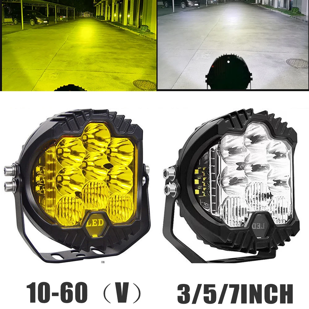 Paraurti anteriore tetto 3/5/7 pollici fari a Led per luci 4x4 faretto a Led fuoristrada jeep wrangler jk Harley lampada da lavoro modificata DRL