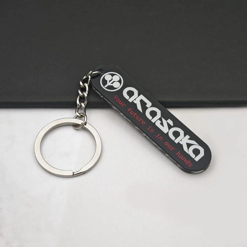 Arasaka Logo Acrylic Keychain Double Sided Game Cosplay Corp Badge Jet Tag Keyring Fan Gift Bag Charm Prop