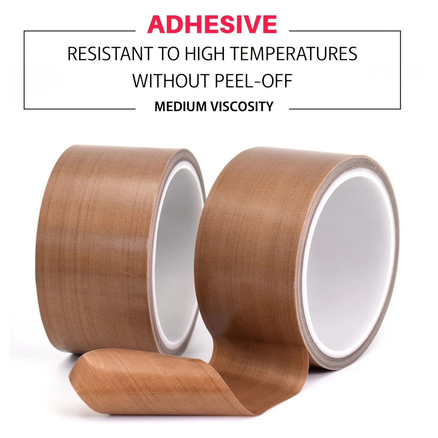 3 Rolls Heavy‑Duty PTFE Teflon Adhesive Tape,1In×33Ft×0.18mm,low‑friction high‑temp non‑stick wear‑resistant tape for wood