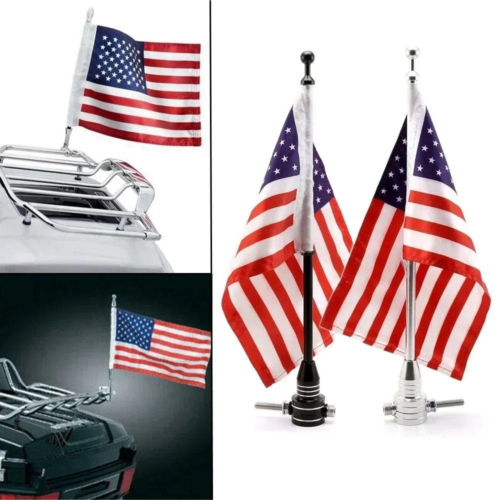 

Мотоциклетный универсальный американский флагшток США, задняя багажная полка, боковое крепление для Harley Sportster Dyna Softail Touring Chopper Cafer