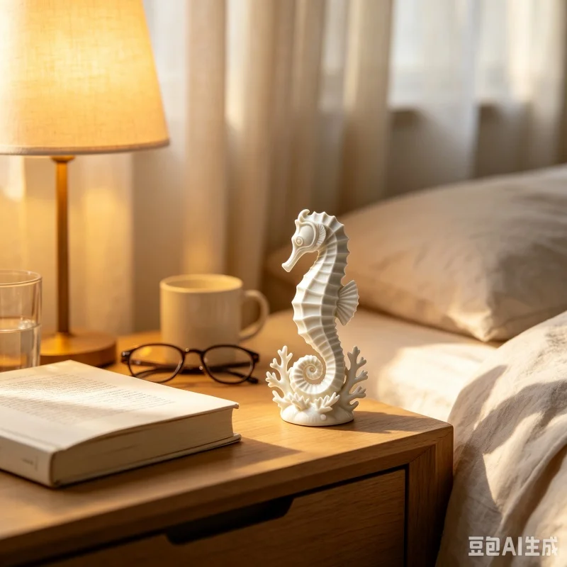 Newest 3D Printed White Seahorse Coral Statue Set Nautical Resin Sculpture Coastal Aquarium Tabletop Decor Ornament