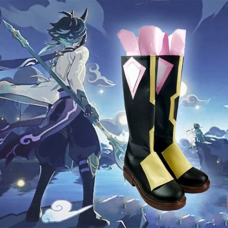 [Personalizza] Gioco Genshin Impact Xiao Stivali Scarpe Cosplay di Halloween 2021 Nuovi Stivali di Carnevale Cosplay Prop Custom Made