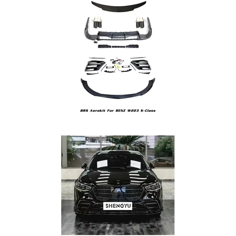 

Brand New Car Accessories for W223 Sport Change to B style Model Front Lip Rear Diffuser Spoiler air Vents Exhaust Pipes