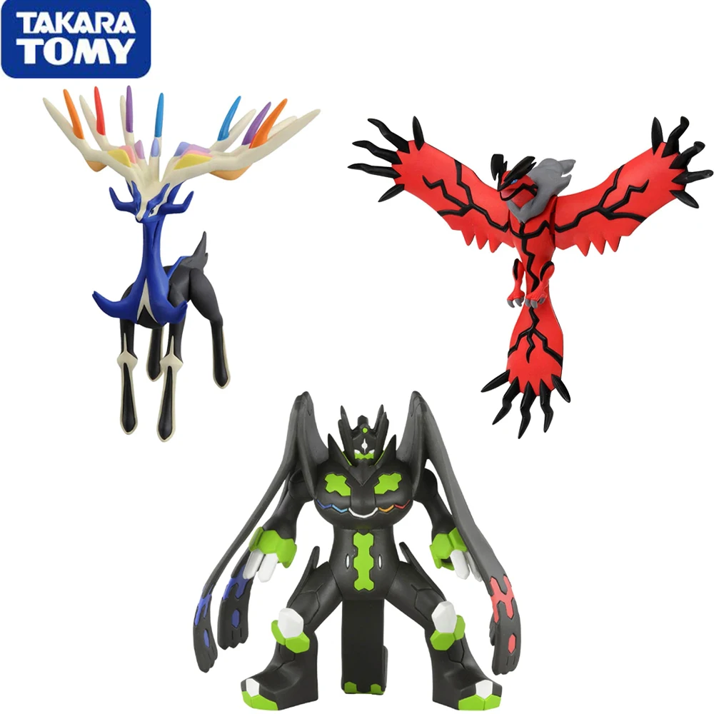 Stcked Takara Tomy Pokemon X Y Monster Collection Xerneas Yveltal Perfect Form Figure Model Toys Collectible Legendary Pokemon