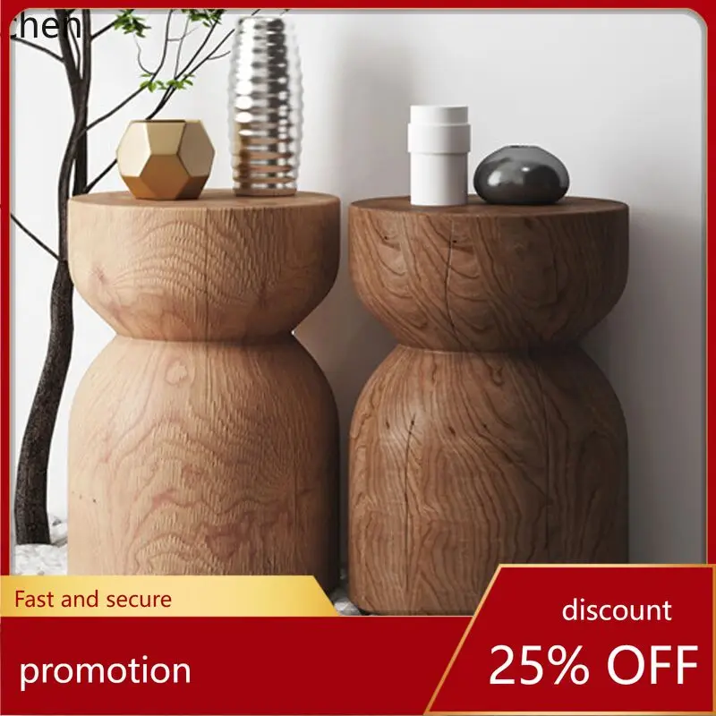 LYY  Solid Wood Stump Round Stump Ornament for Living Room