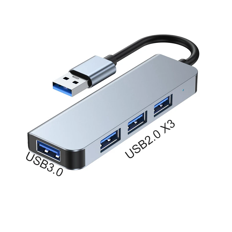 4-Port USB HUB Laptop USB 3.0 2.0 Data Transfer Cable Splitter Phone Charging Cord Dock Adapter External Wire Converter Extender