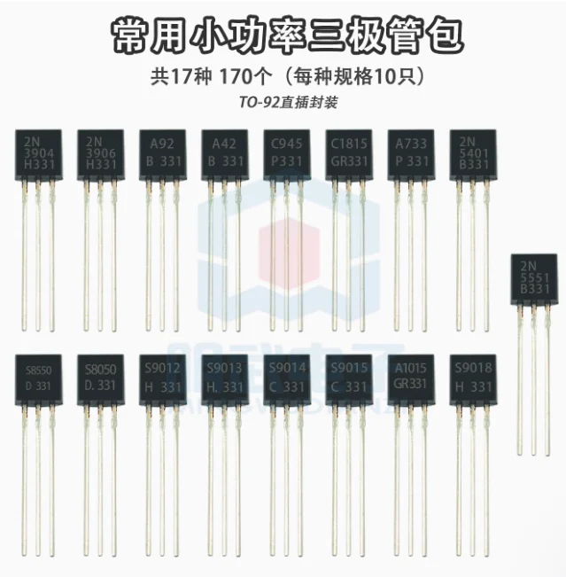 17values*10pcs=170pcs S9015 9018 S8050 S8550 A42 A92 2N5401 5551 A733 C945 3906 3904 S9012 S9013 S9014 Set Transistor Kit