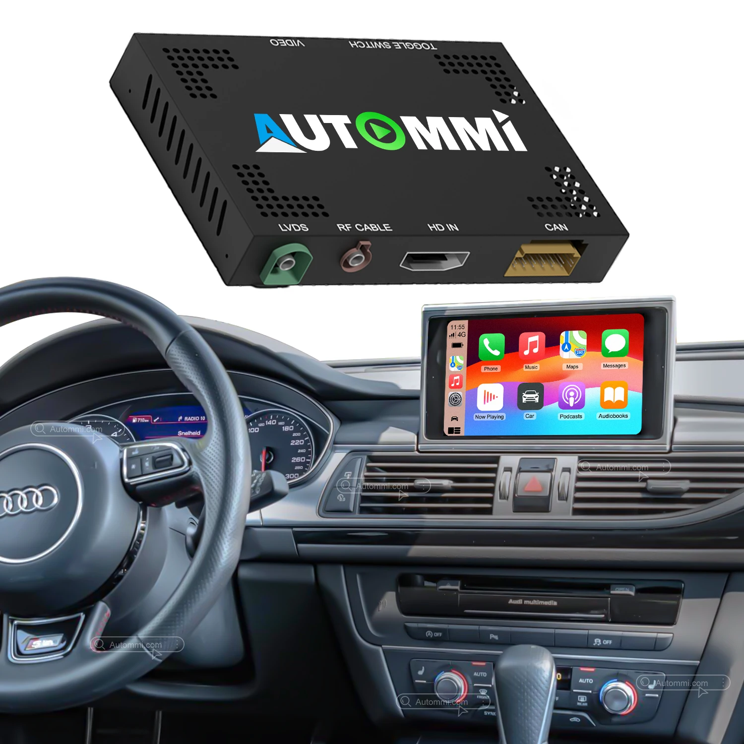 A6 A7 S6 S7 MMI3G With HDMI Interface Wireless CarPlay Android Auto Decoder 2010-2018 Module Kit For Audi A6 A7 S6 S7 MMI3G