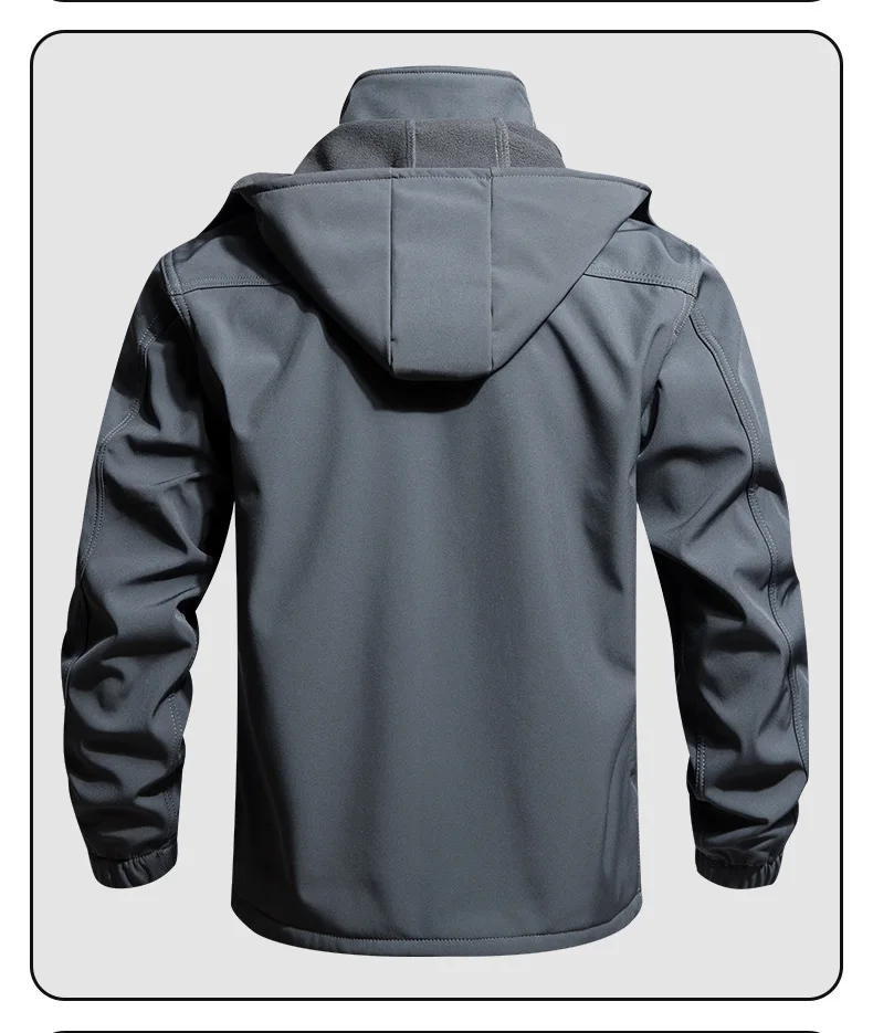 Unisex Fleece-gefütterter Wind- und Wasserdichter Herbst-Winter-Outdoor-Kletteranzug Taktische Arbeitskleidung Zweiteiliges Set für Männer und Frauen – Detail 22
