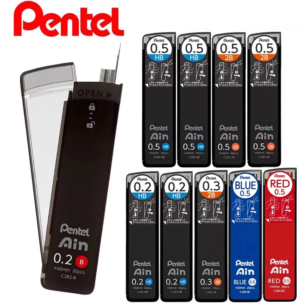 

1pcs Japan Pentel Lead Core Color AINSTEIN Sketch Anti-break Anti-pollution Use Mechanical Pencil 0.5mm Red Blue Art Stationery
