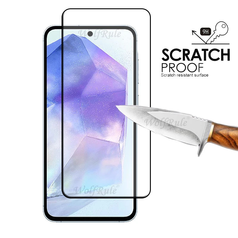 6-in-1 For Samsung Galaxy A55 Glass Samsung A55 Glass Full 9H Screen Protector Samsung A55 A15 A35 A54 A05S A25 A05 Lens Glass