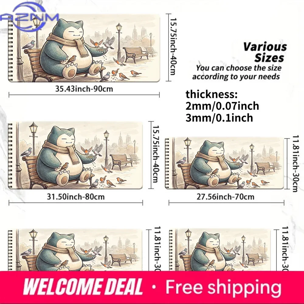 Snorlax Feeding Birds Sketch Pokémon Gaming Playmat