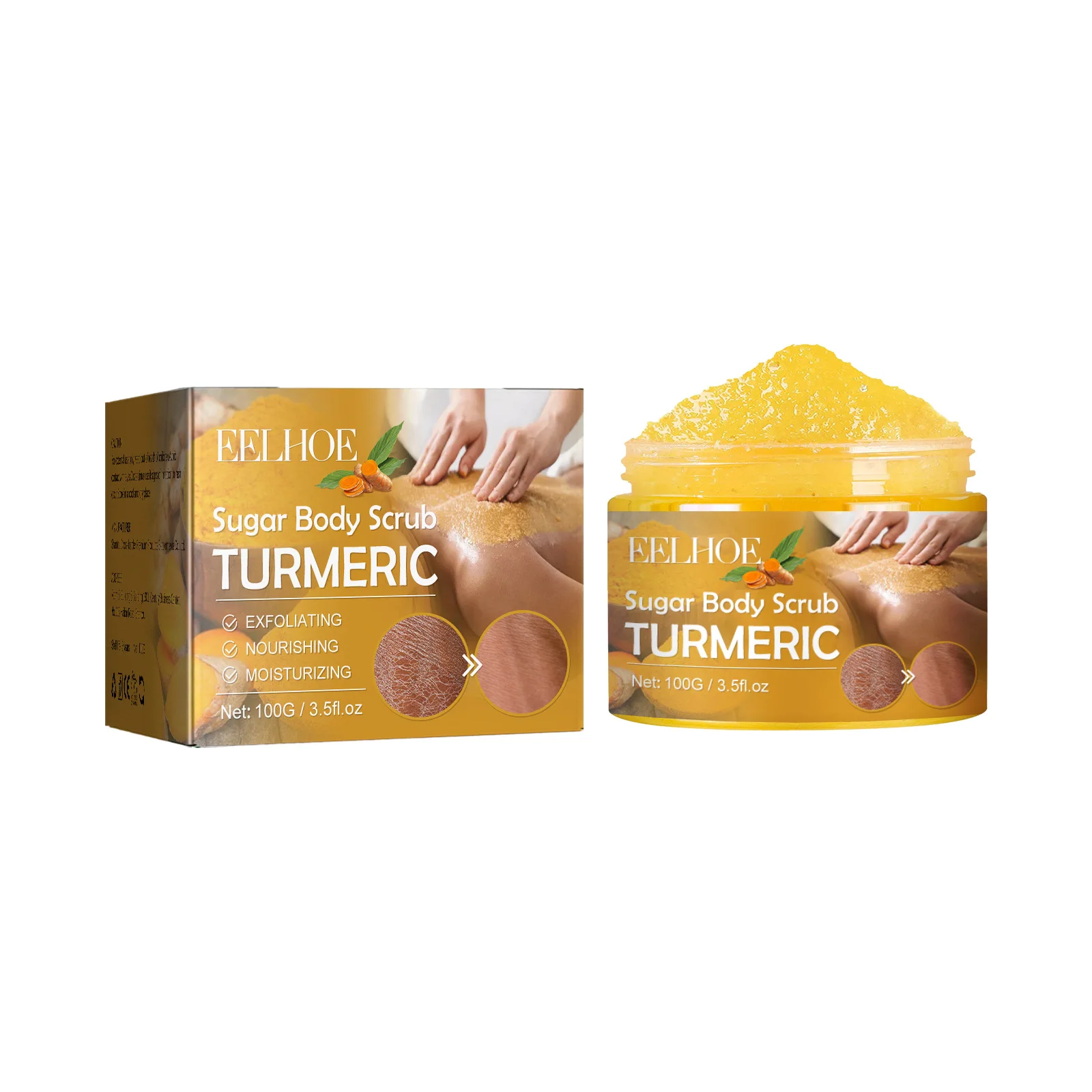 Turmeric Body Scrub Cleans Pores Lightens Melanin  Removes Dark Spots  Even Out Skin Tones and Rejuvenates Women's Skin