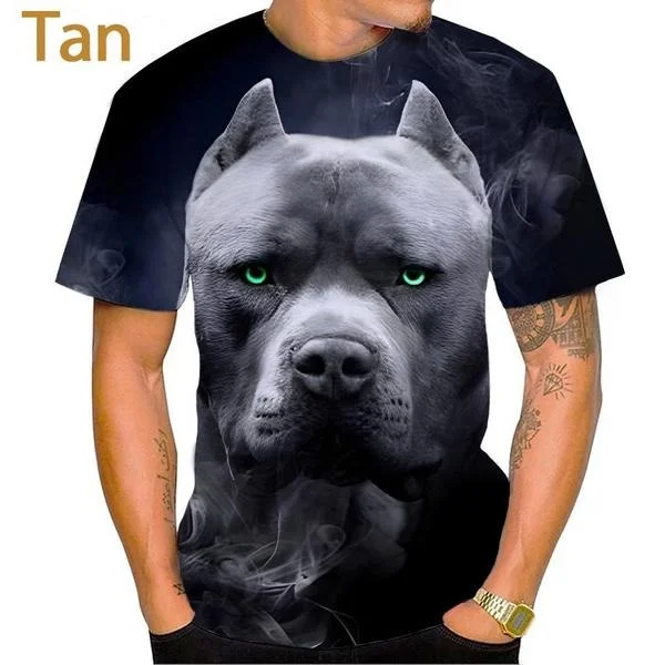 2023 Newest American Bully Pitbull 3D T-shirt Summer Personality Unisex Hip-hop Fun Bully Dog Printing T-shirt