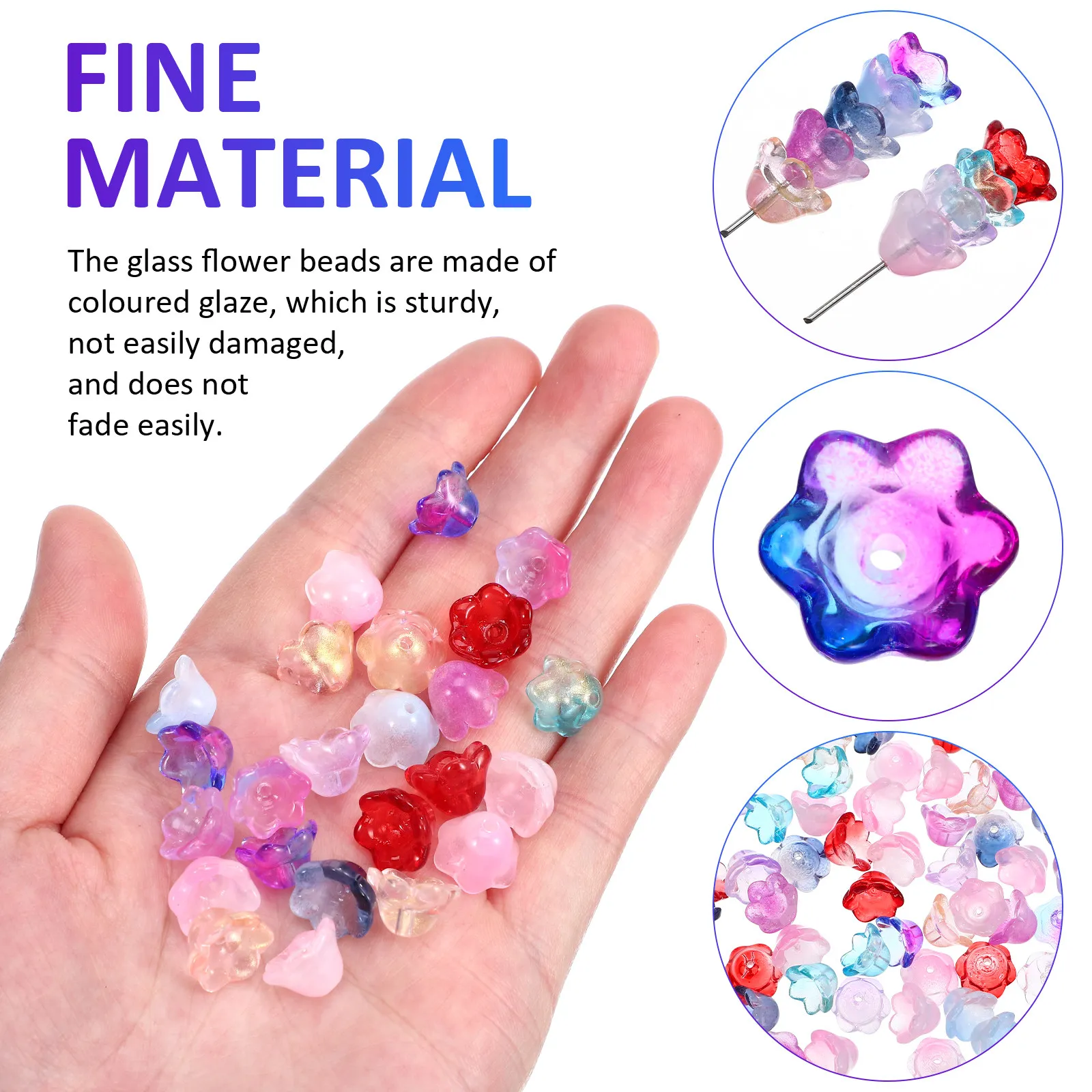 

100 pcs Glass Craft For Making Diy Spacer For Jewelry Making Bracelet Necklace Earrings Jewelry Flower Beads Spacer Beads