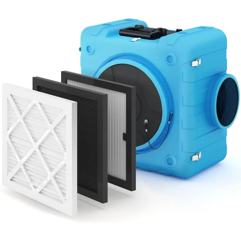 

Heavy-Duty 550 CM 3-Stage Filtration Air Scrubber, Suitable for Commercial and Industrial Spaces, Features MERV10, Carbon, H13 H