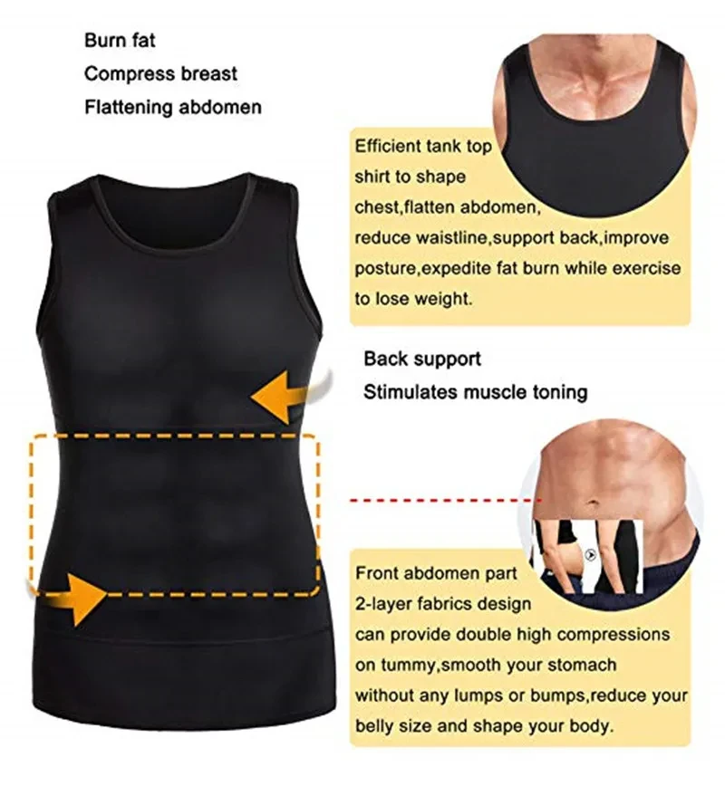 Mens Compression Sleeveless Jersey Fitness Clothes Training Shirts Gym Tank Tops Running Sports Skinny Vest Tight T-Shirt image 5