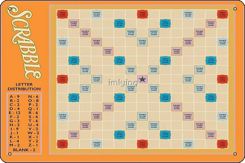 Scrabble Metal Print 8 x 12 Inch Funny Metal Tin Sign Game Room Man Cave Wall Decor sign
