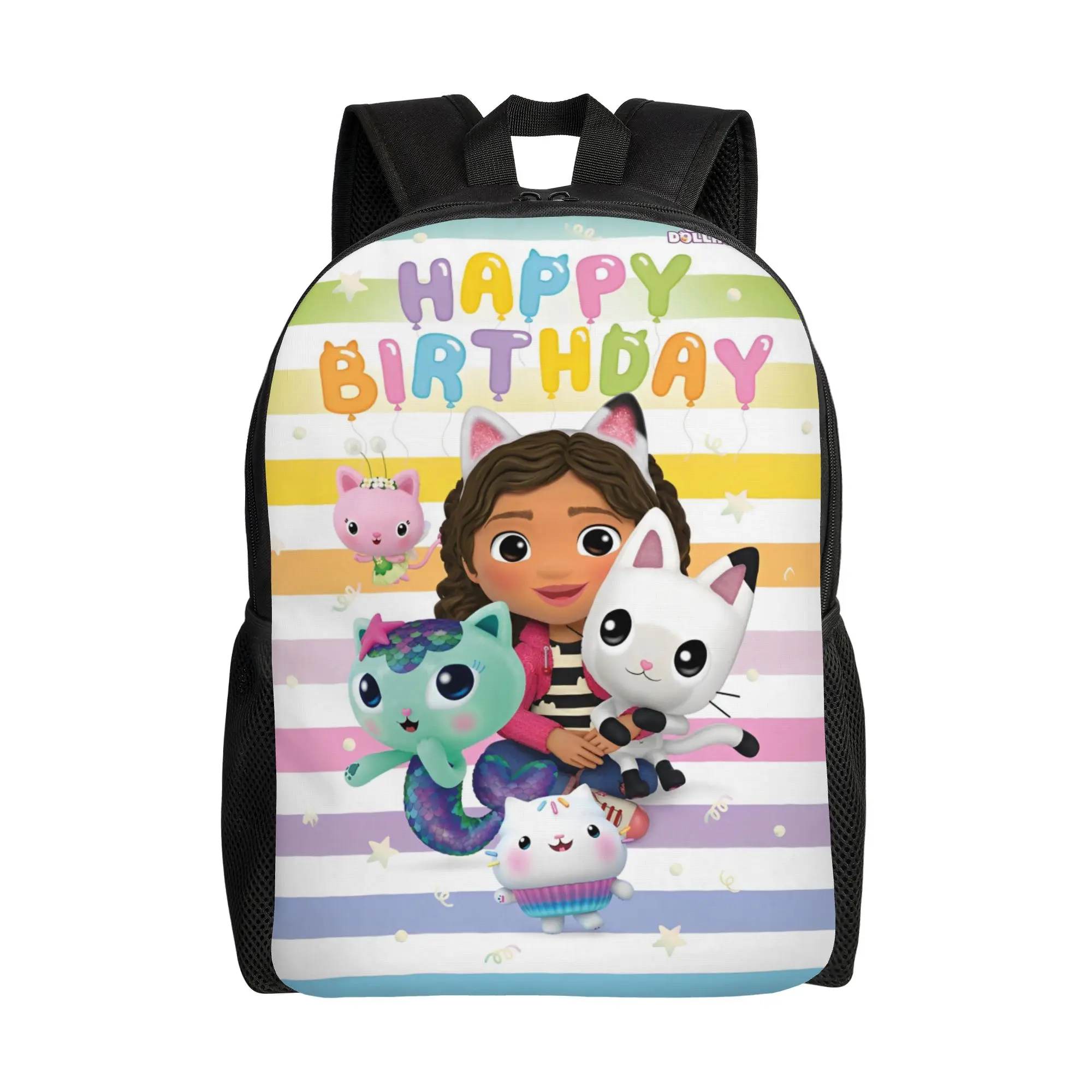 

Cartoon Cat Cute Gabbys Dollhouse Classical Backpack Outdoor High School Work Daypack for Men Women College Canvas Bags