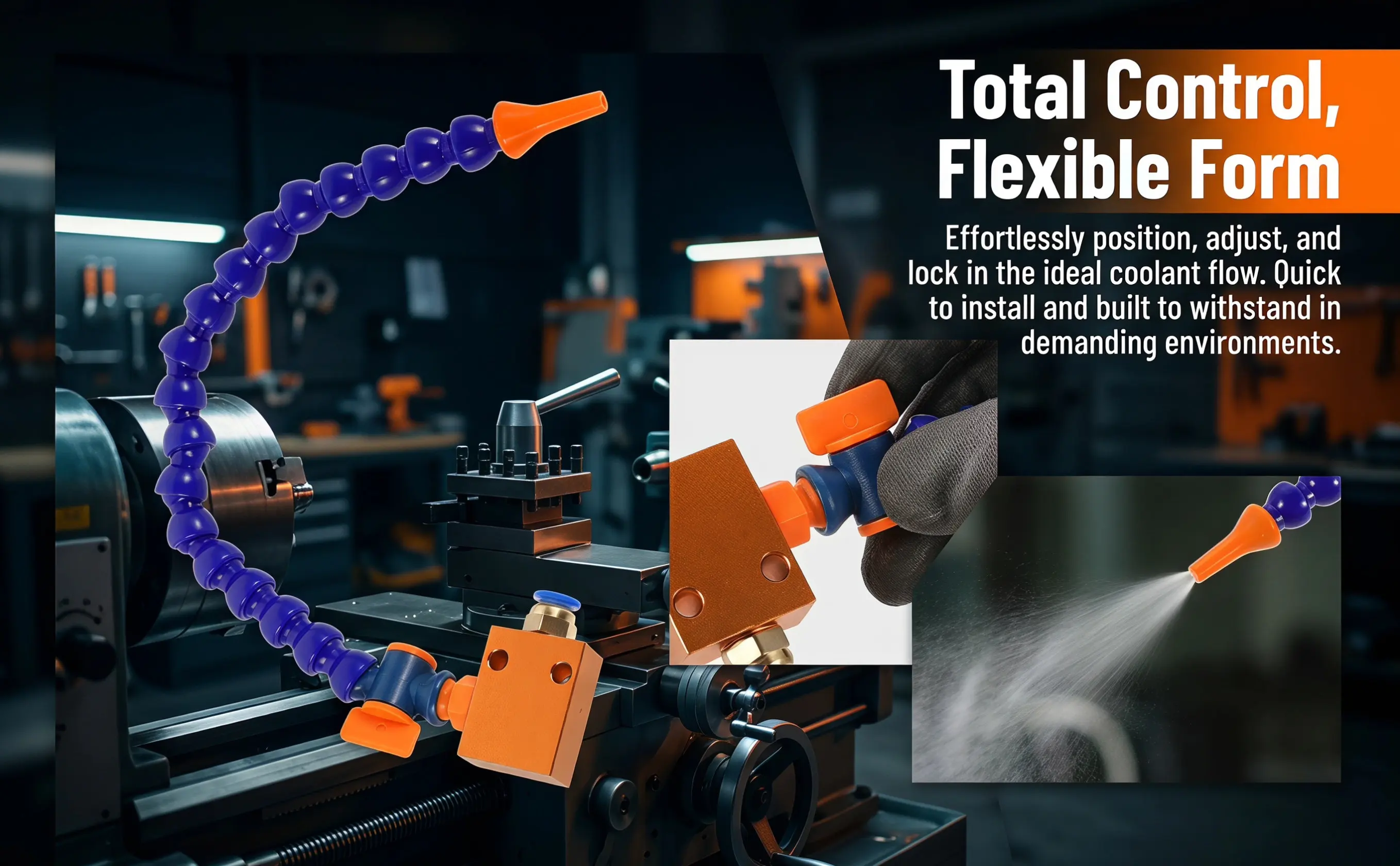 Flexible Air Tube Nozzle for High Pressure Cooling Spray Mist System Cnc Machine Tool Milling Lathe Drill Engraving Cutting